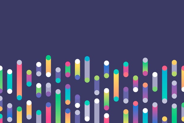 Illustration technology innovation represented by an abstract background of bars and dots