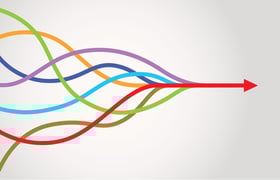 Colorful arrows show progress