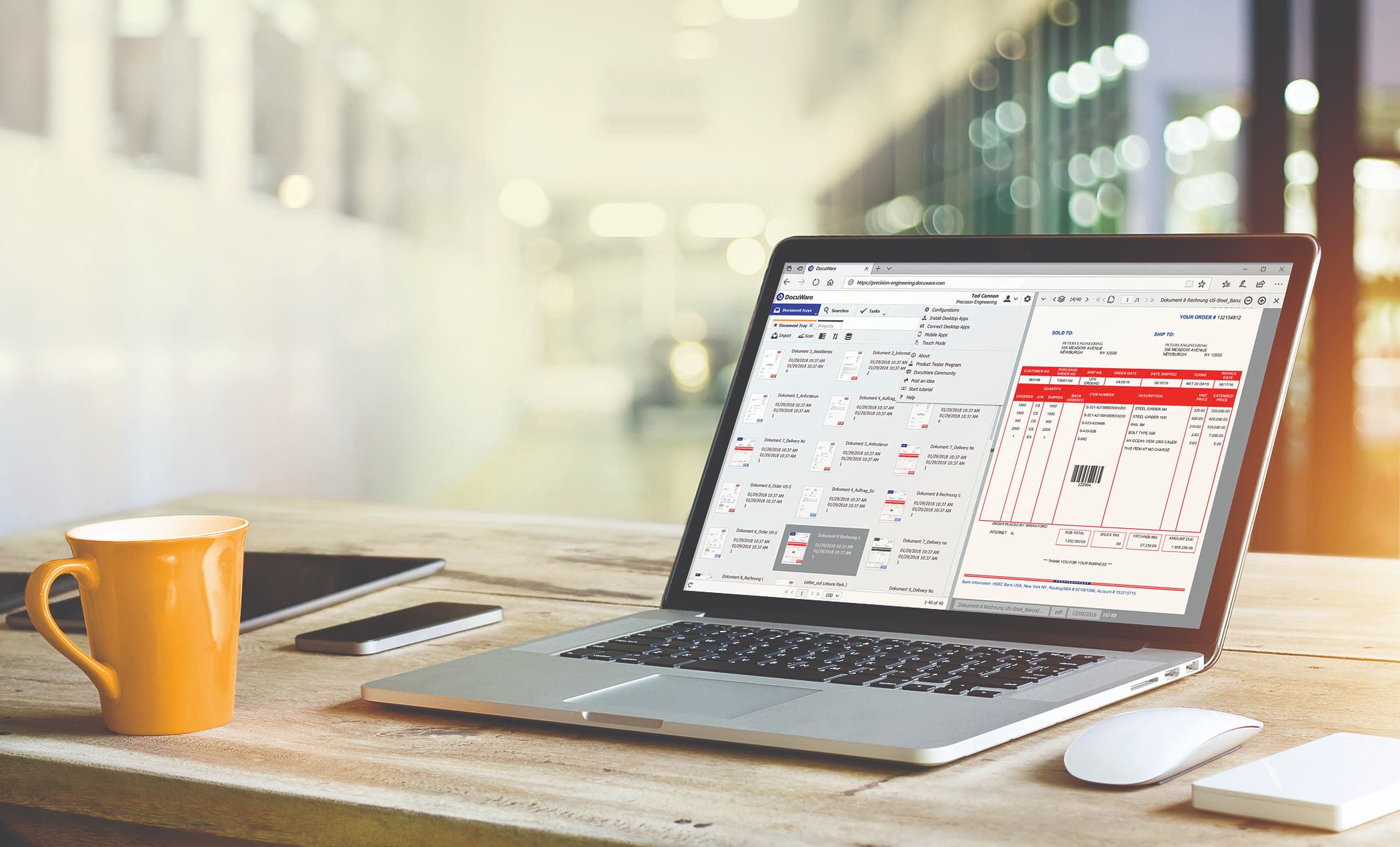 laptop-with-invoice-ecm-software-solution