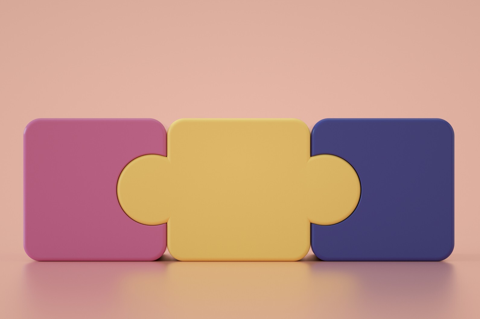 A photo of three interlocking puzzle pieces representing related documents used in invoice processing