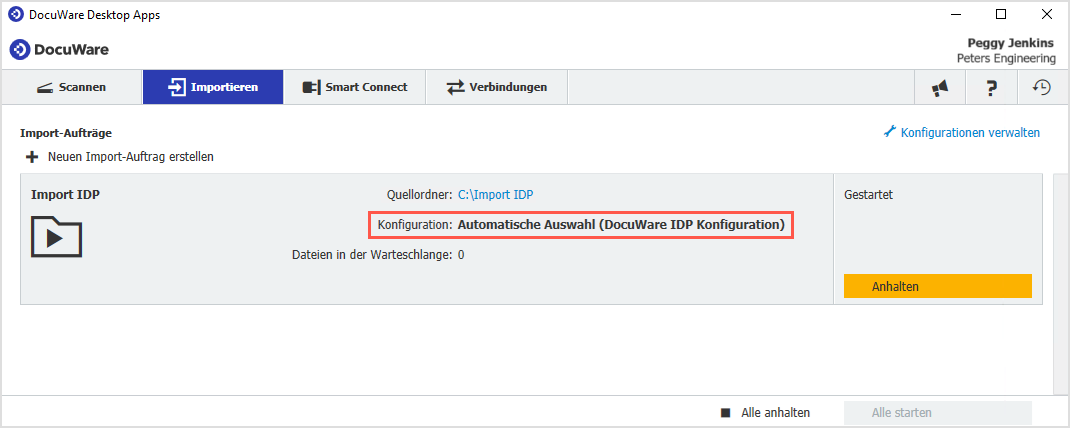 In den Desktop Apps die Nutzung von DocuWare IDP einrichten