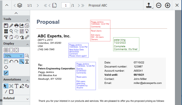Dokument mit Stempel EN Header